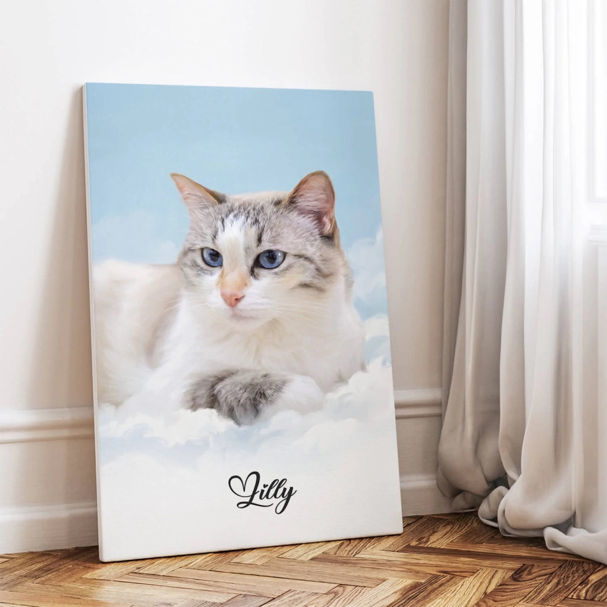 Retrato de gato sobre nubes a partir de tu foto - póster