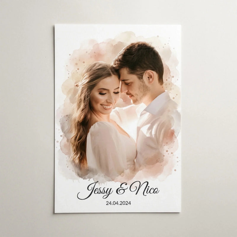 Retrato personalizado en estilo acuarela