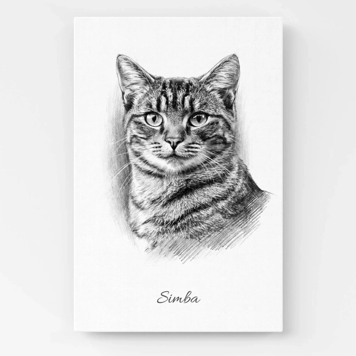 Retrato de gato en estilo lápiz a partir de tu foto - lienzo