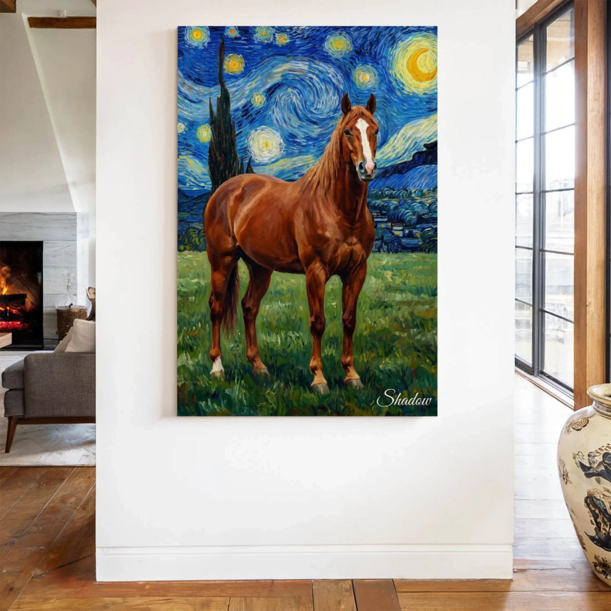 Retrato de caballo estilo Van Gogh a partir de tu foto - lienzo