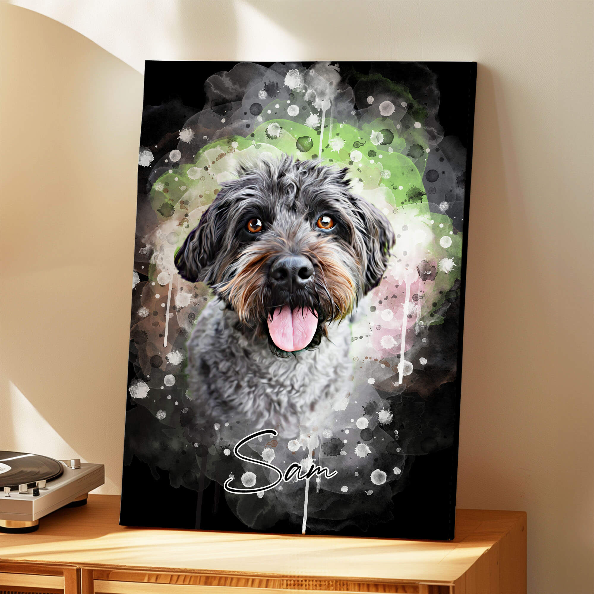 Retrato de mascota en estilo acuarela