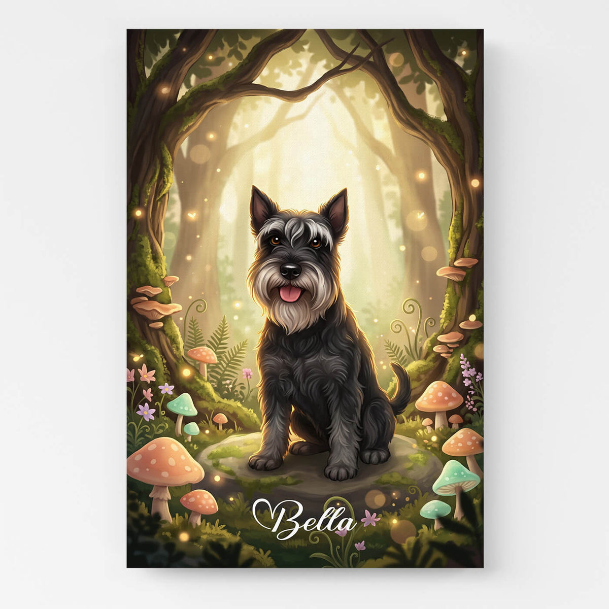 Retrato de perro en estilo fantasía / cartoon a partir de tu foto - lienzo