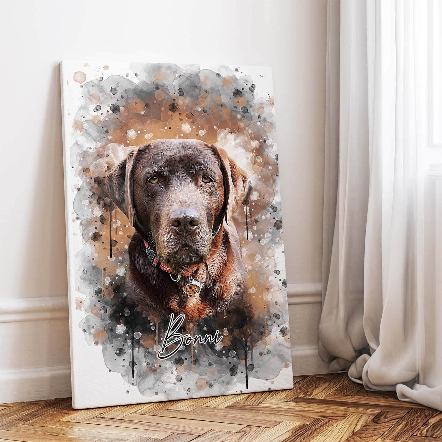 Hundeportrait Leinwand personalisiert Geschenk Andenken