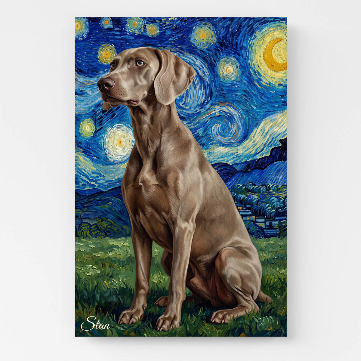 Retrato de perro en estilo Van Gogh a partir de tu foto - lienzo