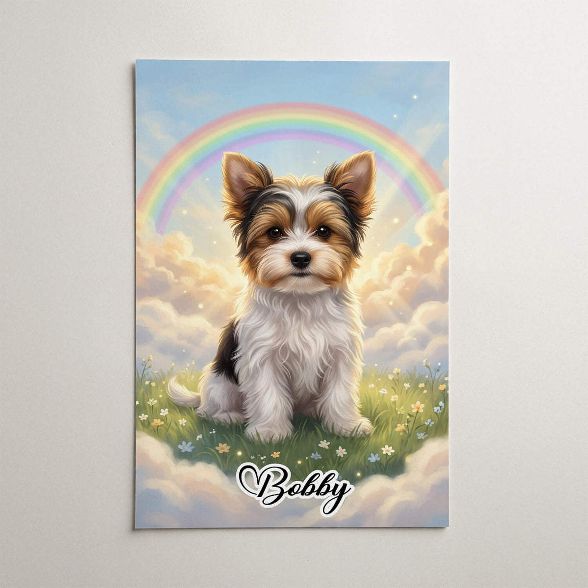 Retrato de perro en el Puente del Arcoíris a partir de tu foto - póster