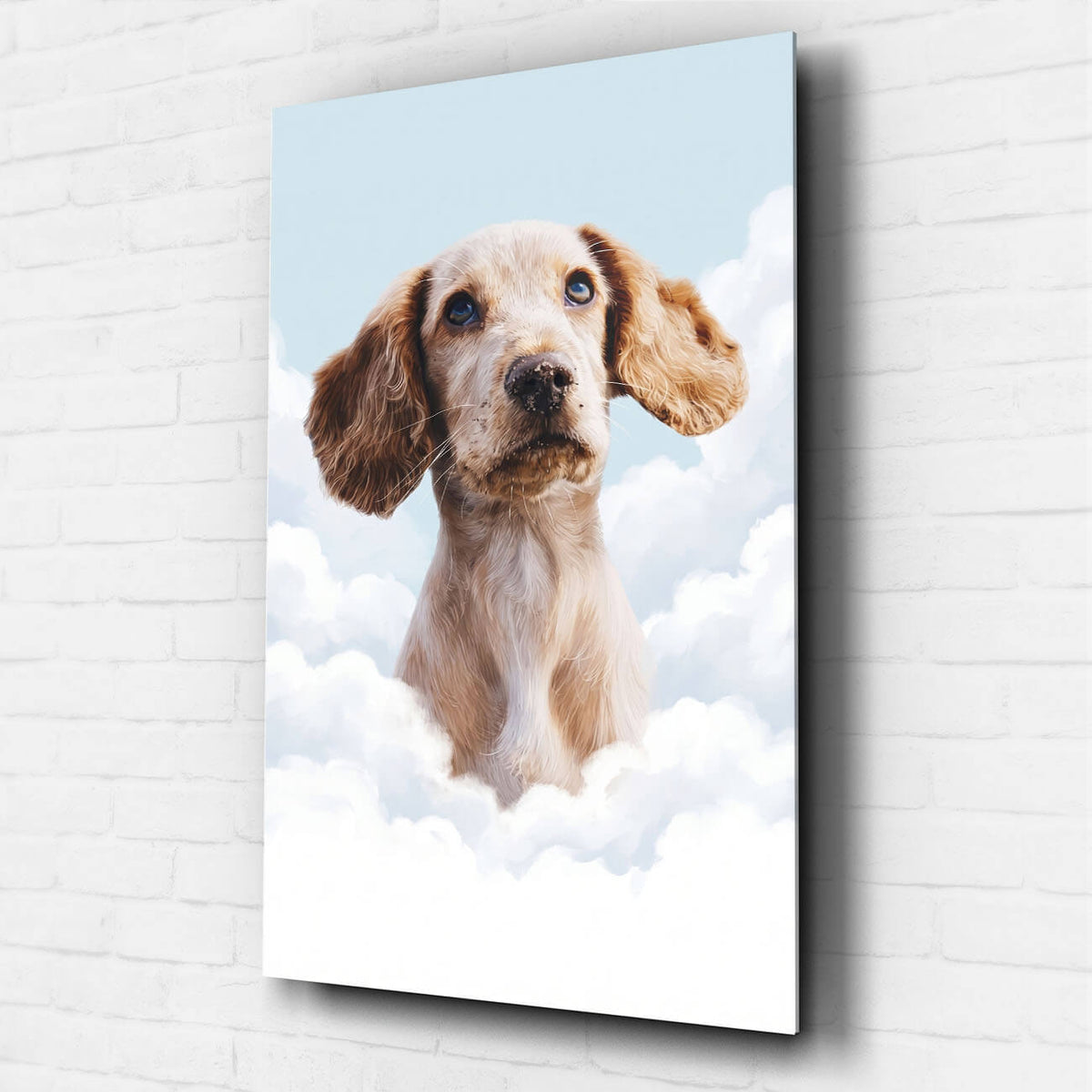 Retrato de perro personalizado en las nubes a partir de tu foto - vidrio acrílico