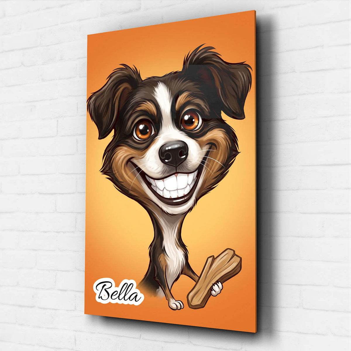 Retrato de perro en estilo caricatura a partir de tu foto - vidrio acrílico