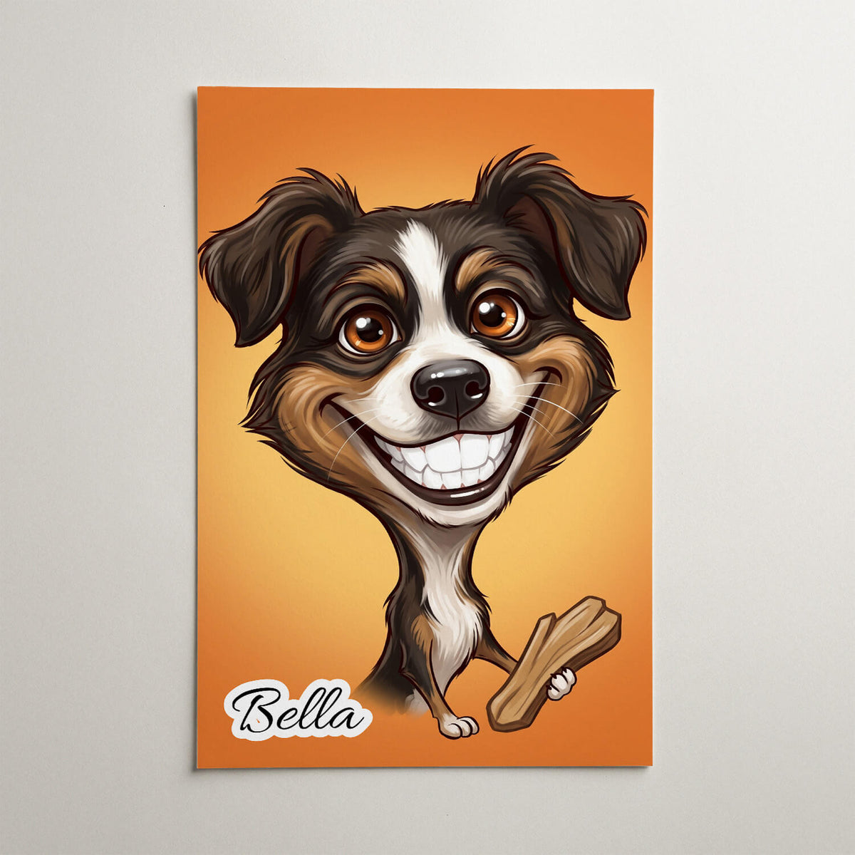 Retrato de perro en estilo caricatura a partir de tu foto - póster