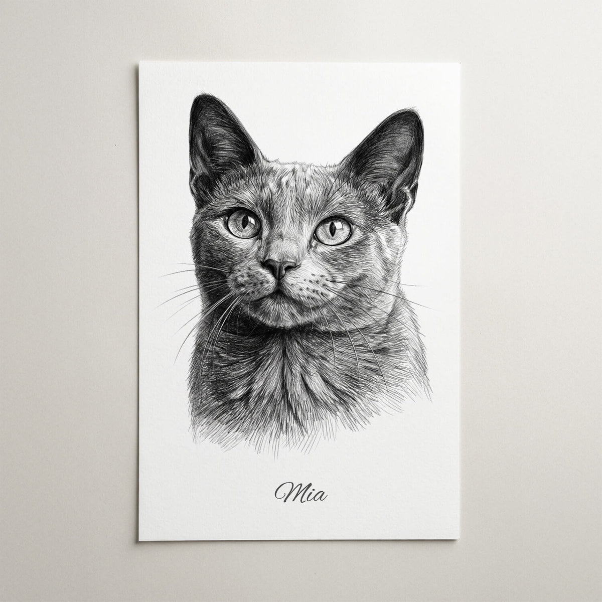 Retrato de gato en estilo lápiz a partir de tu foto - póster