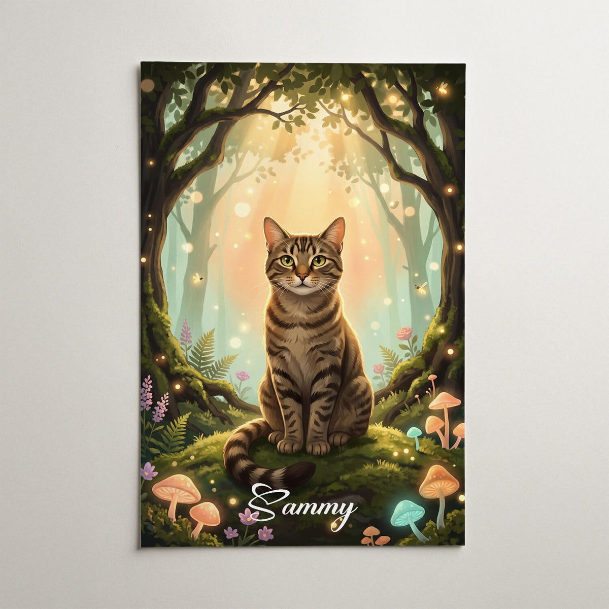 Retrato de gato en estilo fantasía / cartoon a partir de tu foto - póster