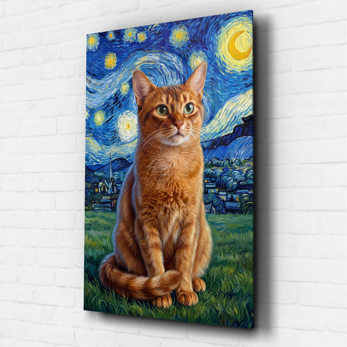 Retrato de gato en estilo Van Gogh a partir de tu foto - vidrio acrílico