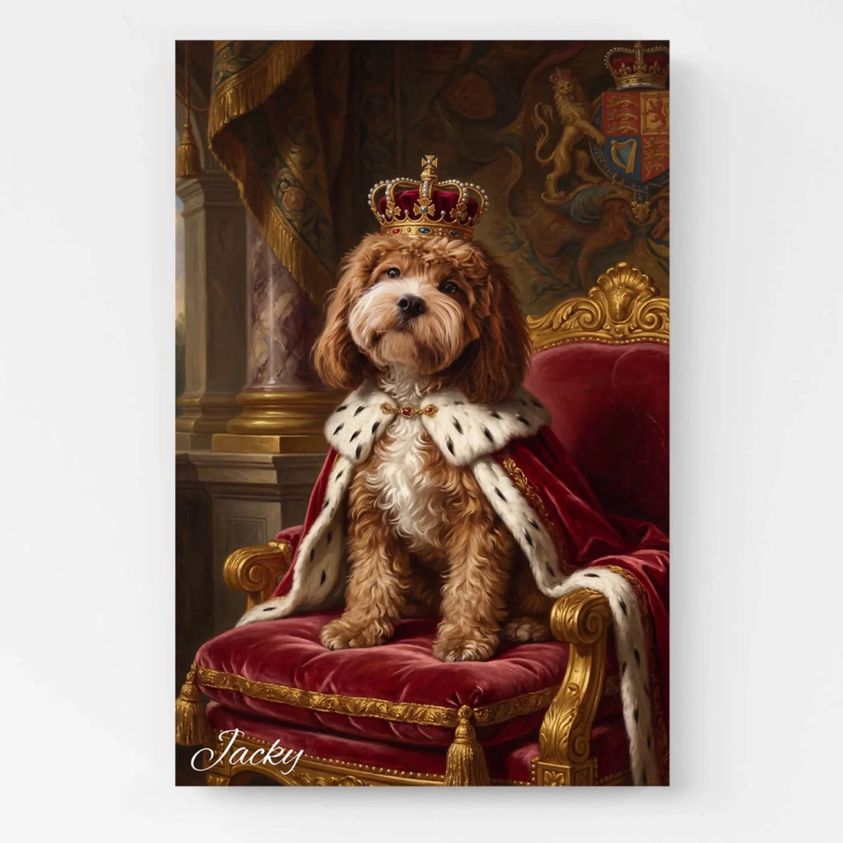 Retrato de perro en estilo renacentista a partir de tu foto - lienzo
