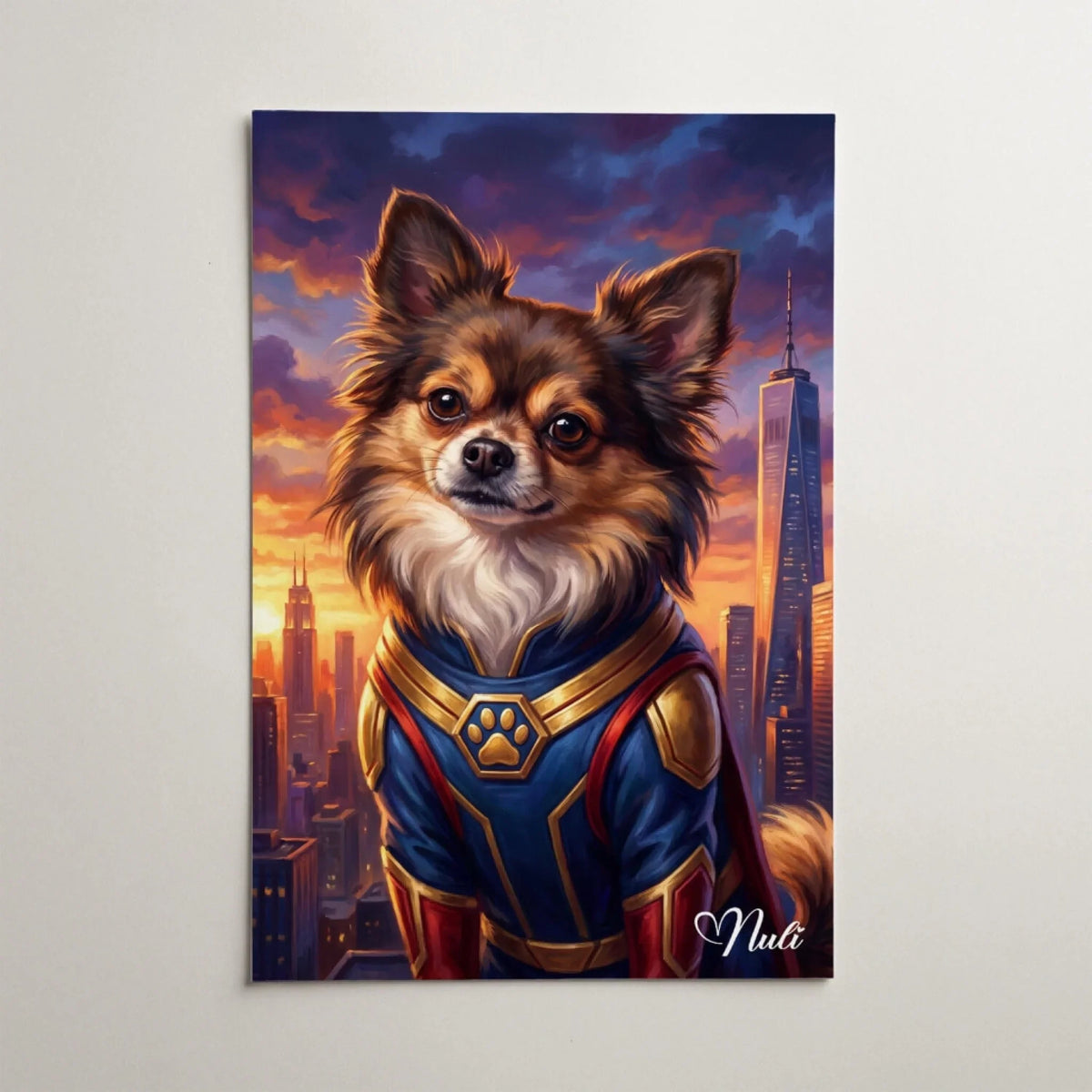 Retrato de perro como superhéroe a partir de tu foto - póster