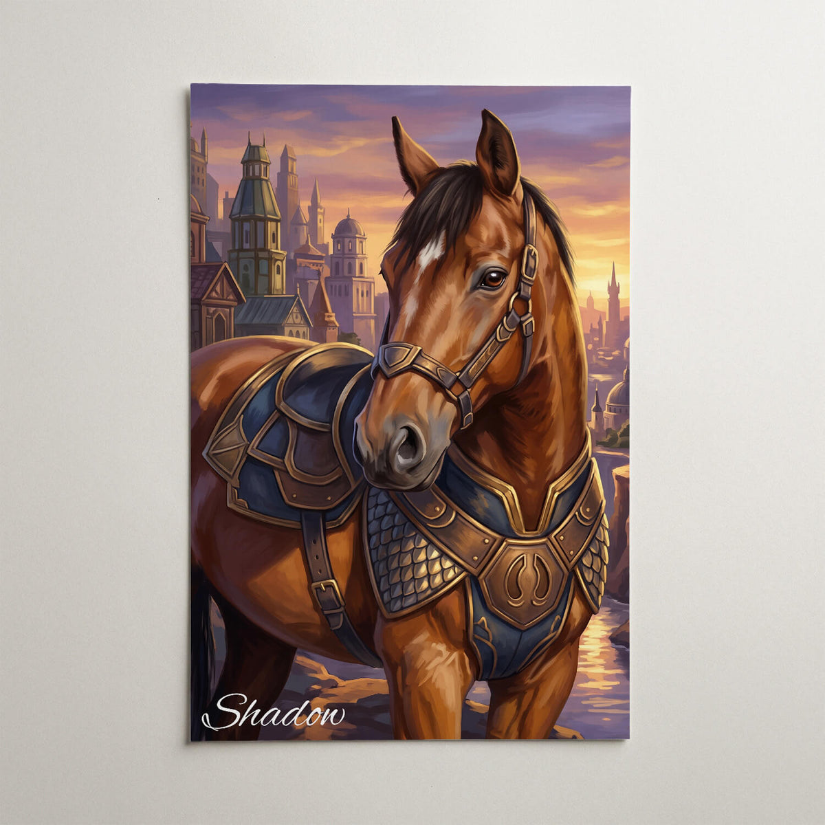 Retrato de caballo como superhéroe a partir de tu foto - póster