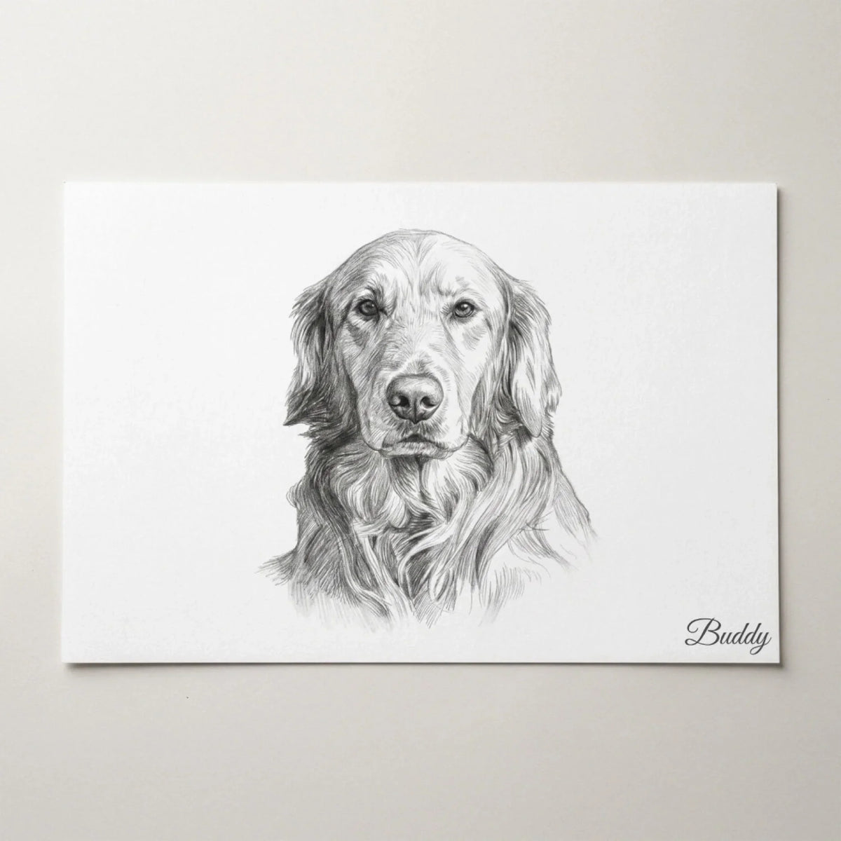 Retrato de perro en estilo lápiz (formato horizontal) a partir de tu foto - póster