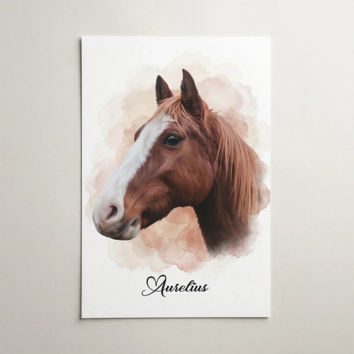 Retrato de caballo en estilo acuarela a partir de tu foto - póster