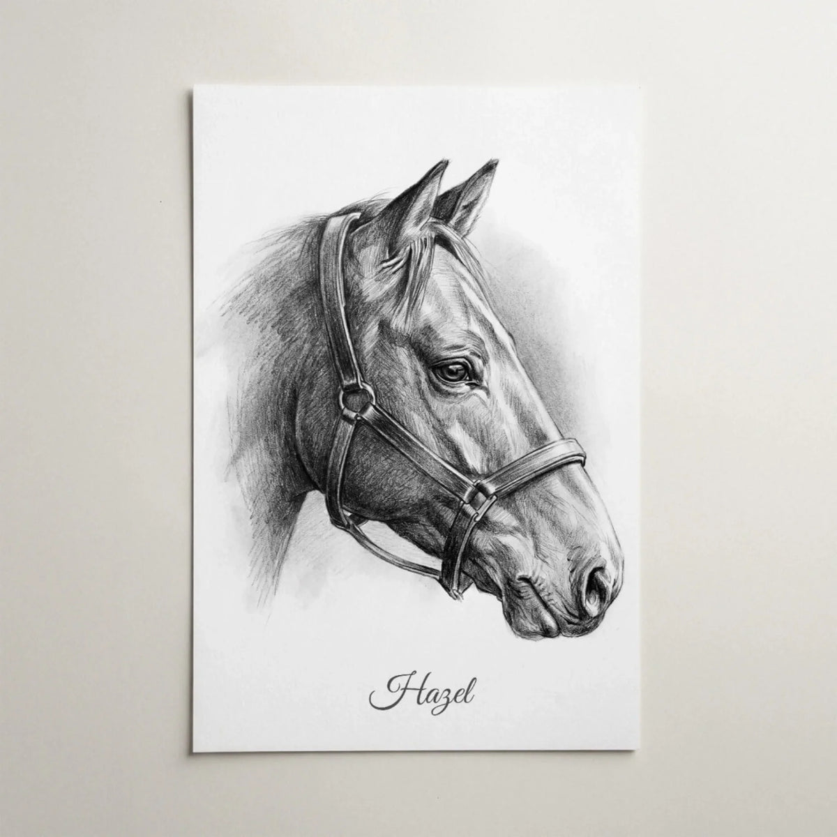 Retrato de caballo en estilo lápiz a partir de tu foto - póster