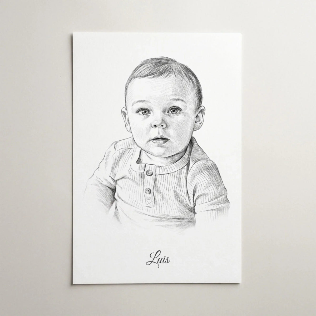 Retrato de bebé en estilo lápiz a partir de tu foto - póster