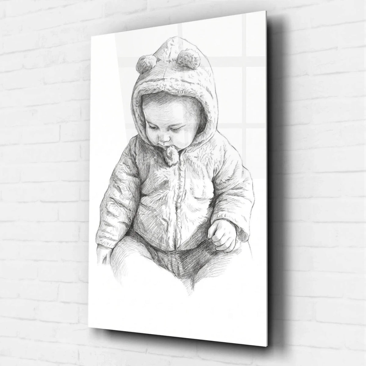 Retrato de bebé en estilo lápiz a partir de tu foto - vidrio acrílico