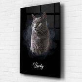 Retrato de perro estilo acuarela oscura a partir de tu foto - vidrio acrílico