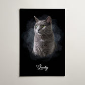 Retrato de perro estilo acuarela oscura a partir de tu foto - póster