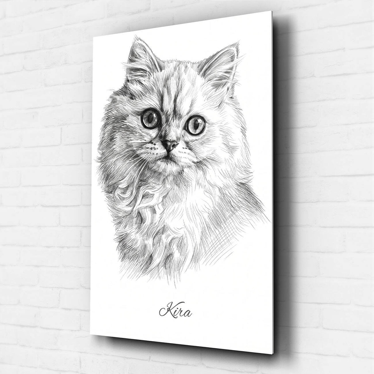 Retrato de gato en estilo lápiz a partir de tu foto - vidrio acrílico