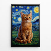 Retrato de perro estilo Van Gogh a partir de tu foto - lienzo con marco negro