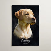 Retrato de perro estilo acuarela oscura a partir de tu foto - póster