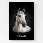 Retrato de caballo estilo acuarela oscura a partir de tu foto - lienzo