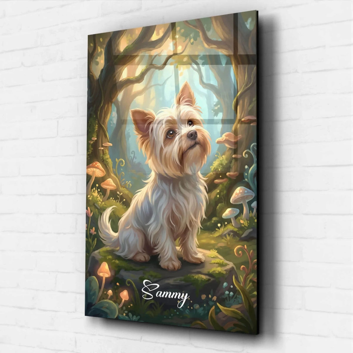 Retrato de perro en estilo fantasía / cartoon a partir de tu foto - vidrio acrílico
