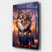 Retrato de perro como superhéroe a partir de tu foto - vidrio acrílico