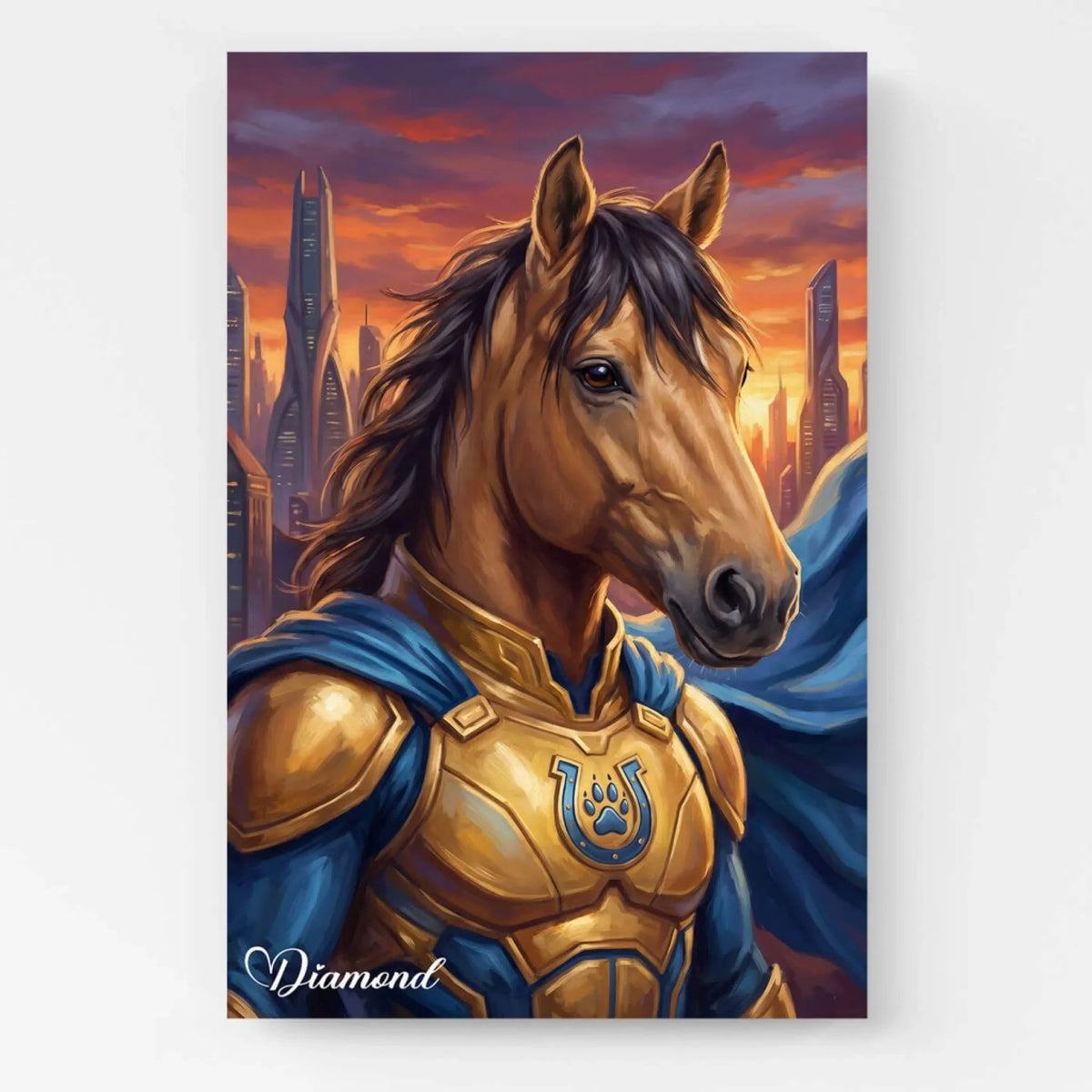 Retrato de caballo como superhéroe a partir de tu foto - lienzo