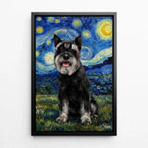 Retrato de perro estilo Van Gogh a partir de tu foto - lienzo con marco negro