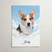 Retrato de perro sobre nubes a partir de tu foto - póster