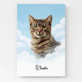 Retrato de perro sobre nubes a partir de tu foto - póster