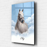 Retrato de caballo sobre nubes a partir de tu foto - vidrio acrílico