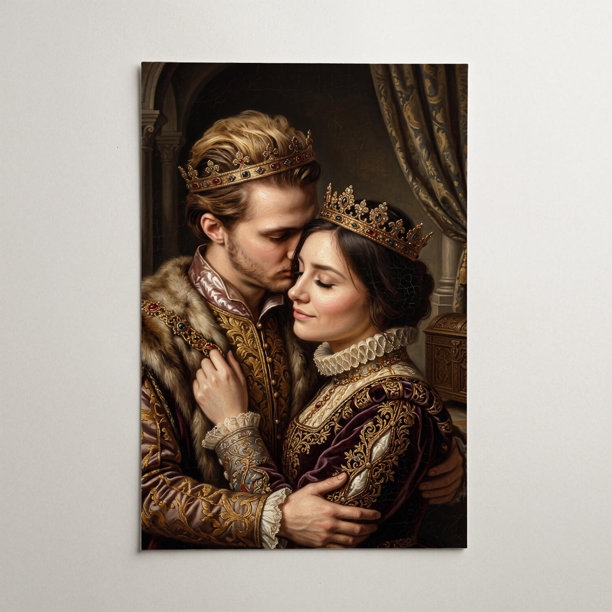 Retrato de pareja y familia en estilo renacentista a partir de tu foto - póster