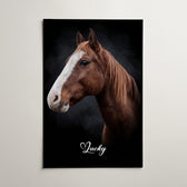 Retrato de perro estilo acuarela oscura a partir de tu foto - póster