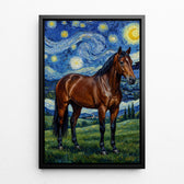 Retrato de perro estilo Van Gogh a partir de tu foto - lienzo con marco negro